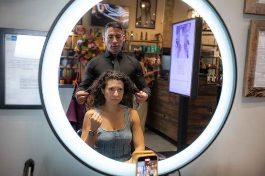 Hair color being corrected by a colorist at Avant-Garde Salon & Spa in Coral Gables