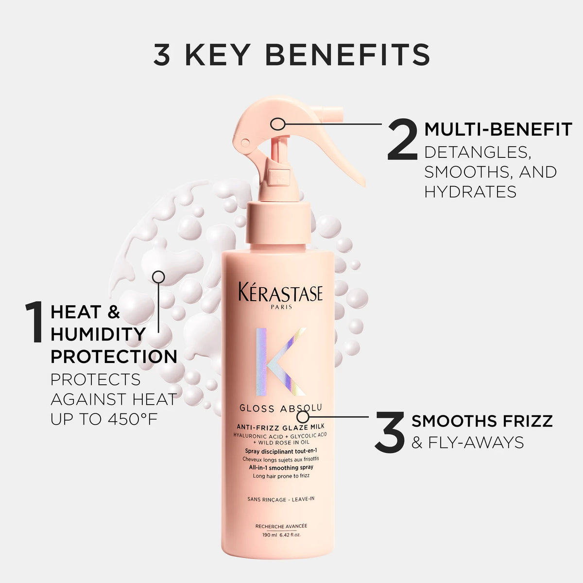 Kérastase Gloss Absolu Glaze Milk Anti-Frizz Heat Protecting Spray