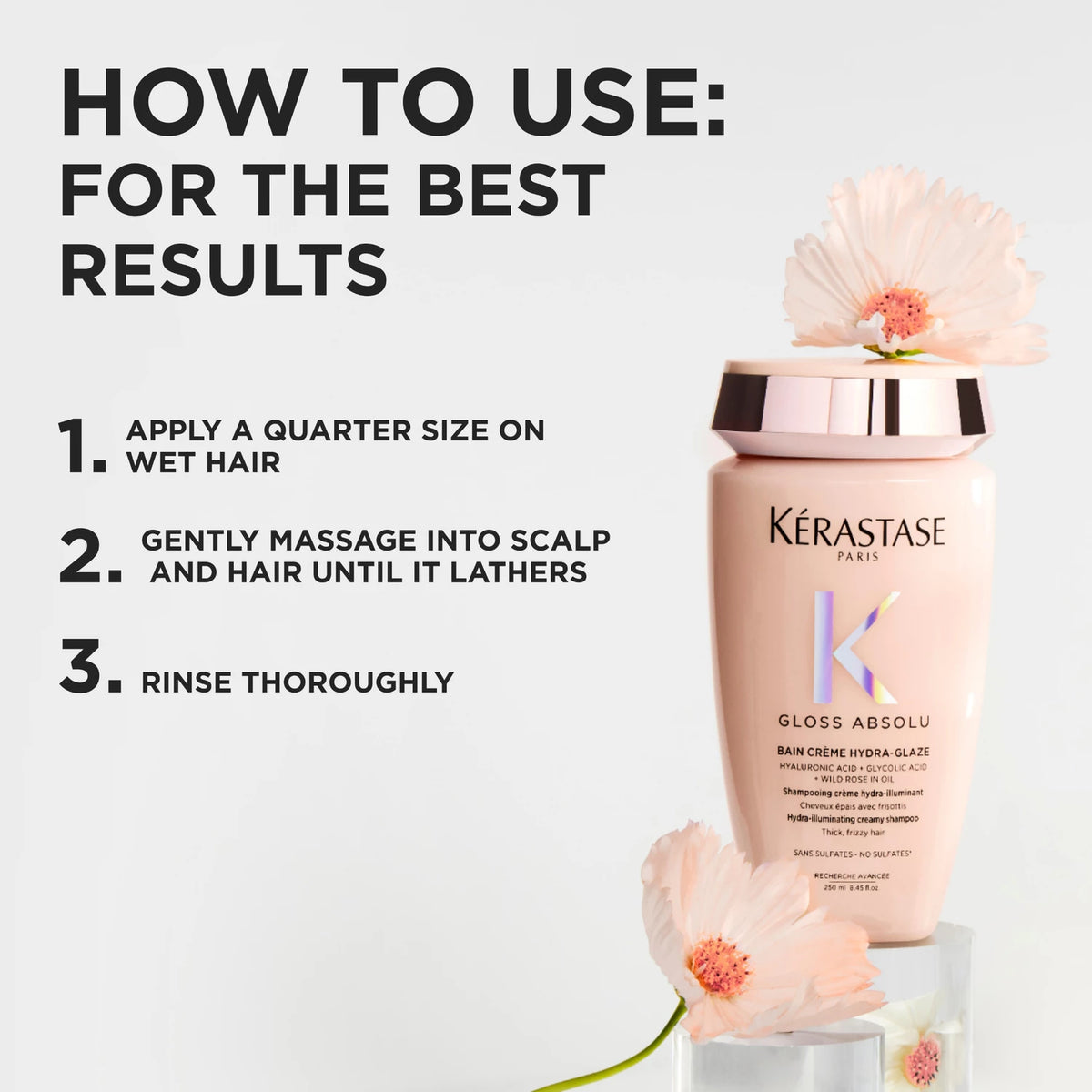 Kérastase Gloss Absolu Bain Crème Hydra-Glaze Anti-Frizz Shampoo